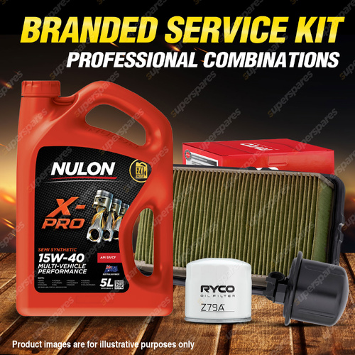 Ryco Oil Air Fuel Filter 5L XPR15W40 Oil Service Kit for Honda Accord CB 2.2L