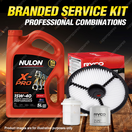 Ryco Oil Air Fuel Filter 5L XPR15W40 Service Kit for Holden Barina MF MH 1.3L