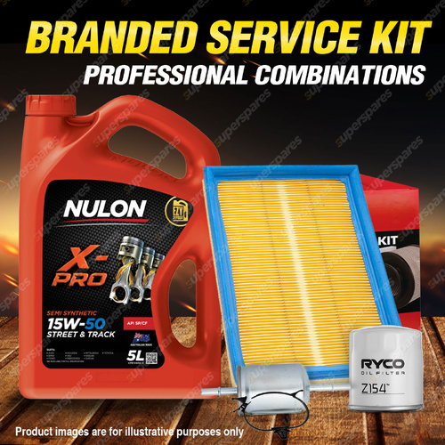 Ryco Oil Air Fuel Filter 5L XPR15W50 Oil Service Kit for Holden Barina Combo SB