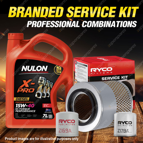 Ryco Oil Air Fuel Filter 7L XPRHD15W40 Service Kit for Holden Rodeo TFR TFS 55 6