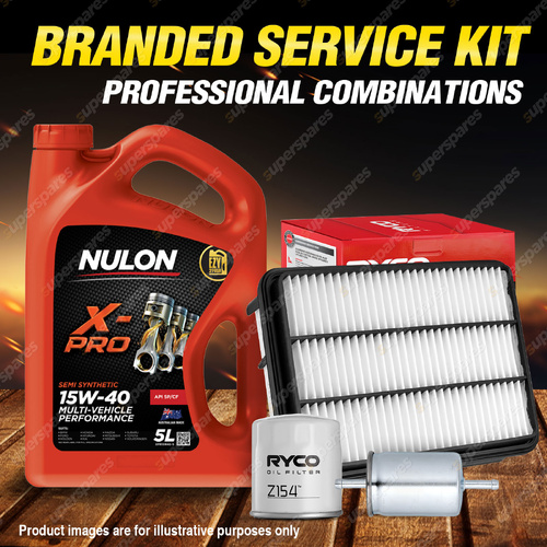 Ryco Oil Air Fuel Filter 5L XPR15W40 Service Kit for Holden Rodeo TF TFR 4Cyl