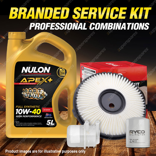 Ryco Oil Air Fuel Filter 5L APX10W40 Oil Service Kit for Mitsubishi Lancer CB CC