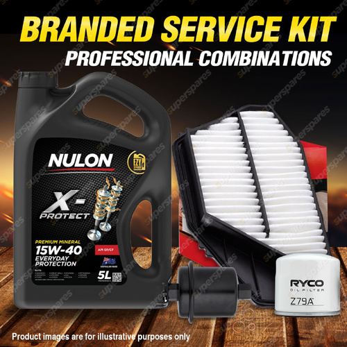 Ryco Oil Air Fuel Filter 5L PRO15W40 Oil Service Kit for Honda Accord CD CE 2.2L