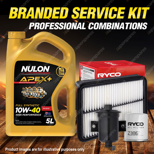 Ryco Oil Air Fuel Filter 5L APX10W40 Service Kit for Toyota Sprinter 1.8L 4Cyl