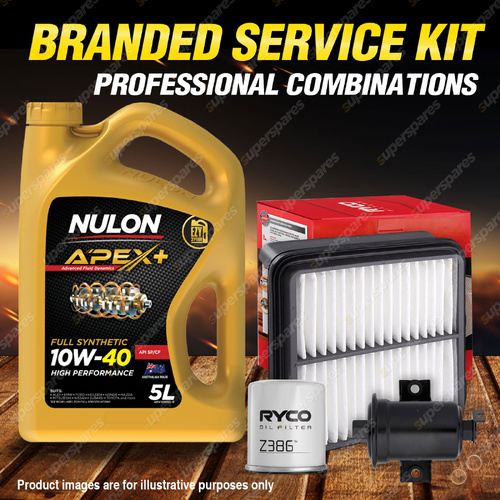 Ryco Oil Air Fuel Filter 5L APX10W40 Service Kit for Toyota Starlet EP91 1.3L