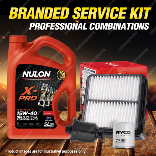 Ryco Oil Air Fuel Filter 5L XPR15W40 Oil Service Kit for Toyota Paseo EL54R 1.5L