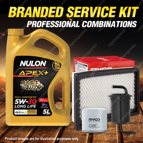 Ryco Oil Air Fuel Filter 5L APX5W30D1 Service Kit for Ford Festiva WF 1.3L 1.5L
