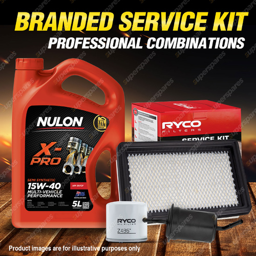 Ryco Oil Air Fuel Filter 5L XPR15W40 Oil Service Kit for Mazda 323 Protege BA