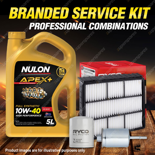 Ryco Oil Air Fuel Filter 5L APX10W40 Service Kit for Mitsubishi Magna TE TF 2.4