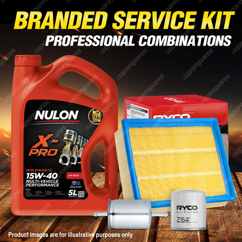 Ryco Oil Air Fuel Filter 5L XPR15W40 Oil Service Kit for Holden Frontera M7 2.0L