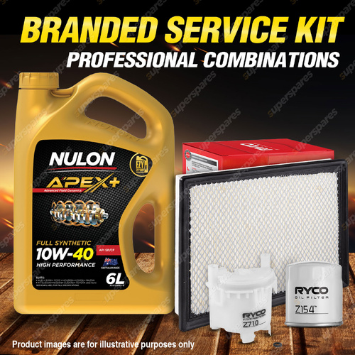 Ryco Oil Air Fuel Filter 6L APX10W40 Service Kit for Holden One Tonner VY VYII