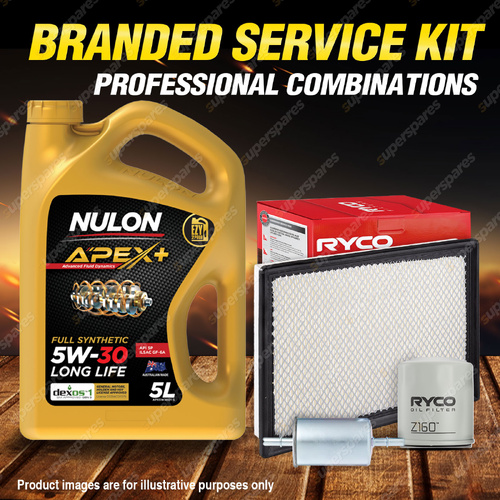 Ryco Oil Air Fuel Filter 5L APX5W30D1 Service Kit for Holden Calais Crewman VZ