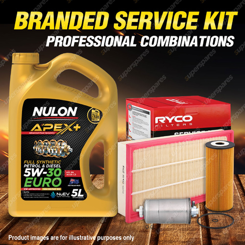 Ryco Oil Air Fuel Filter 5L APX5W30C3 Engine Oil for Volkswagen Beetle 9C 1.9 TD