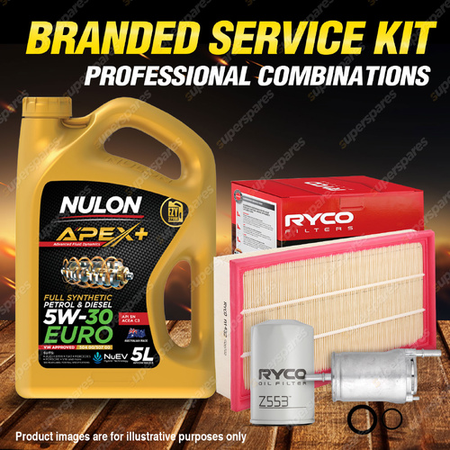 Ryco Oil Air Fuel Filter 5L APX5W30C3 Service Kit for Volkswagen Beetle 9C 1.6L