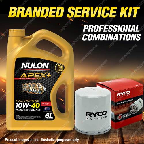 Ryco Oil Filter 6L APX10W40 Engine Oil Service for Holden Calais VY V6 Commodore