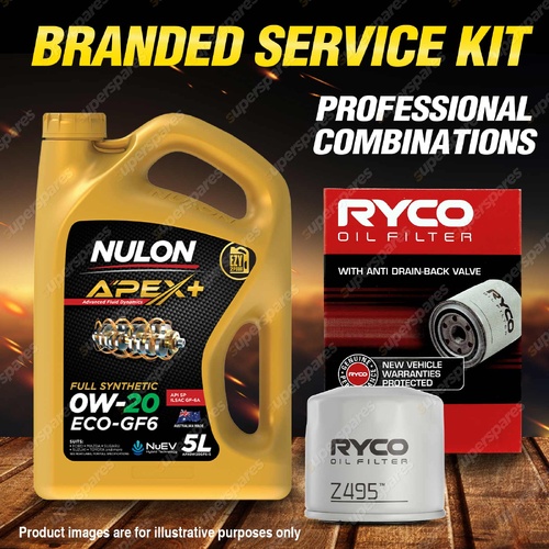 Ryco Oil Filter 5L APX0W20GF6 Eng Oil Service for Subaru Impreza GC9 4WD 4cyl 2L