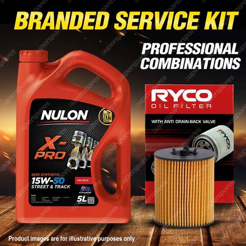 Ryco Oil Filter Nulon 5L XPR15W50 Engine Oil Kit for Holden Astra TS Vectra JSII