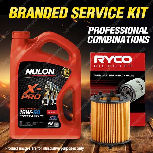 Ryco Oil Filter Nulon 5L XPR15W50 Engine Oil Kit for Holden Astra Vectra Zafira
