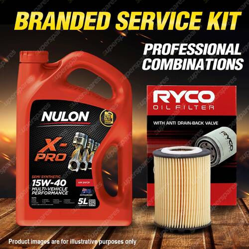 Ryco Oil Filter 5L XPR15W40 Engine Oil Service Kit for Holden Barina XC 1.4L
