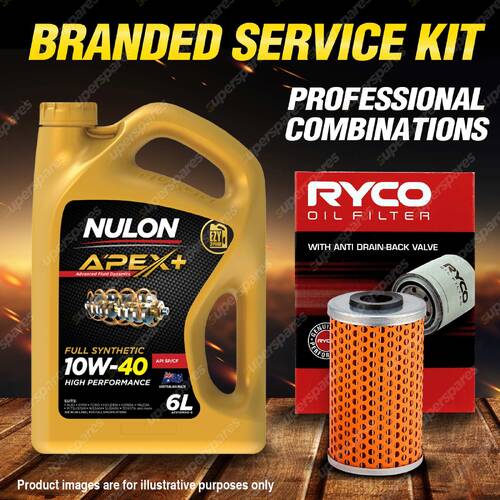 Ryco Oil Filter 6L APX10W40 Engine Oil Service Kit for Mercedes Benz 230E W123