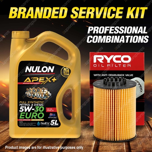 Ryco Oil Filter 5L APX5W30C3 Engine Oil Service Kit for Volkswagen Cc 3CC Passat
