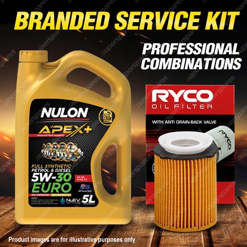 Ryco Oil Filter Nulon 5L APX5W30C3 Eng. Oil Kit for Mercedes Benz Cla200 Cla250