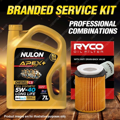 Ryco Oil Filter Nulon 7L APX5W40D2 Engine Oil Kit for Mercedes Benz Glc250D X253