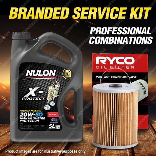 Ryco Oil Filter 5L PRO20W50 Engine Oil Service for Mercedes Benz 200D W110 2L
