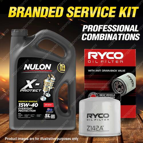 Ryco Oil Filter Nulon 5L PRO15W40 Engine Oil Kit for Citroen Bx 19