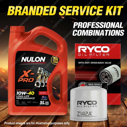 Ryco Oil Filter Nulon 5L XPR10W40 Engine Oil Kit for Citroen Bx 19 TRi 4cyl 1.9L