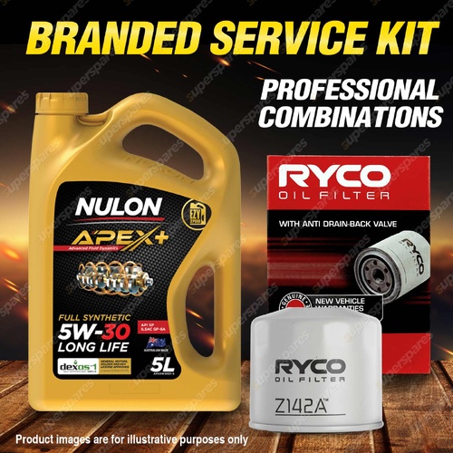 Ryco Oil Filter Nulon 5L APX5W30D1 Eng. Oil Kit for Mitsubishi Grandis BA MIVEC