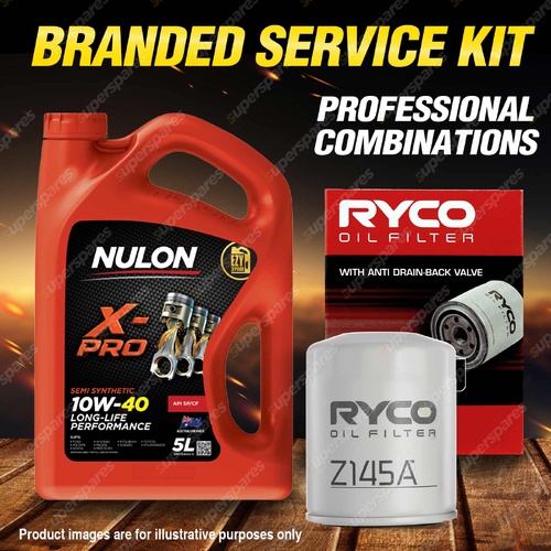 Ryco Oil Filter Nulon 5L XPR10W40 Engine Oil Kit for Ford Corsair UA