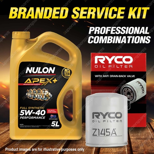 Ryco Oil Filter 5L APX5W40 Engine Oil Service Kit for Nissan Skyline R32 2.6L