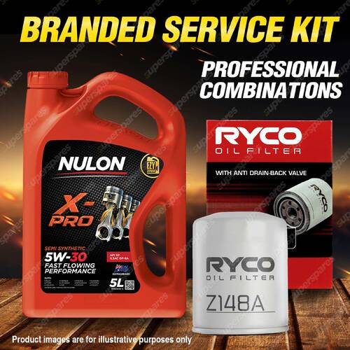 Ryco Oil Filter 5L XPR5W30 Engine Oil Service Kit for Honda City GM 4cyl 1.5L