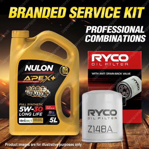 Ryco Oil Filter 5L APX5W30D1 Engine Oil Service Kit for Honda City GM 1.5L 14-On