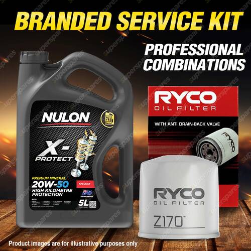 Ryco Oil Filter 5L PRO20W50 Engine Oil Service Kit for Nissan Skyline