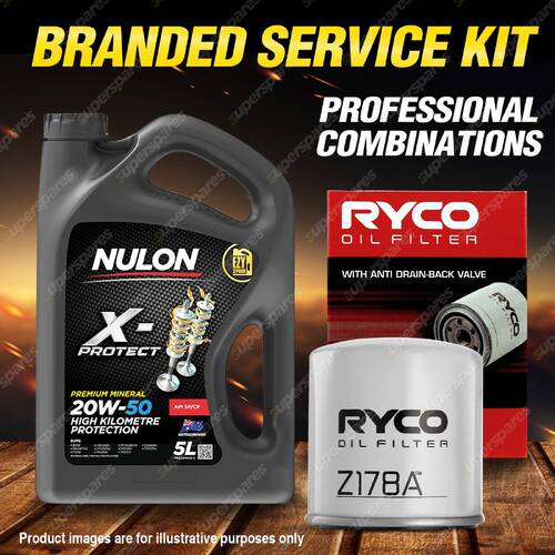 Ryco Oil Filter 5L PRO20W50 Engine Oil Service Kit for Holden Gemini TE TF TG