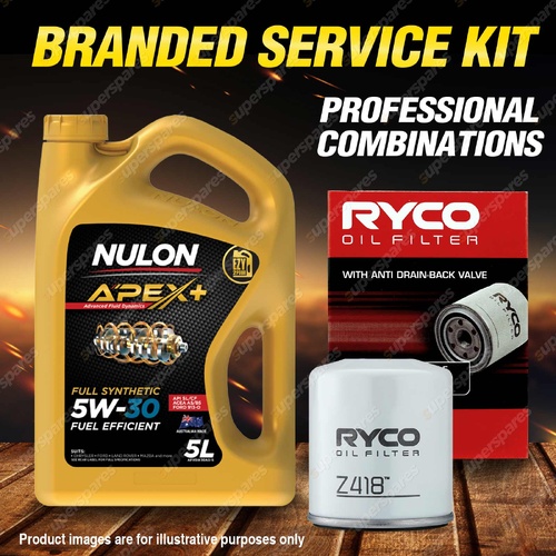 Ryco Oil Filter Nulon 5L APX5W30A5 Engine Oil Kit for Ford Ecosport Falcon Focus