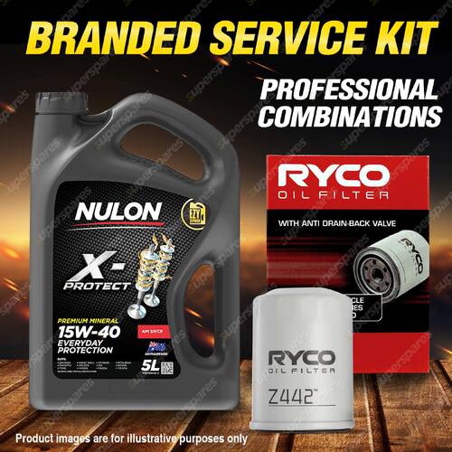 Ryco Oil Filter 5L PRO15W40 Engine Oil Service Kit for Nissan Pulsar Serena R33