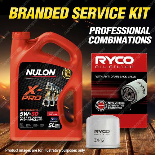 Ryco Oil Filter Nulon 5L XPR5W30 Engine Oil Kit for Nissan Dualis Qashqai Tiida