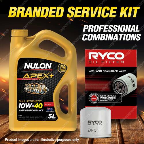 Ryco Oil Filter Nulon 5L APX10W40 Engine Oil Kit for Nissan 200Sx S14 Pulsar N16