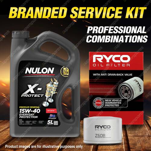 Ryco Oil Filter 5L PRO15W40 Engine Oil Service Kit for Renault Clio X65