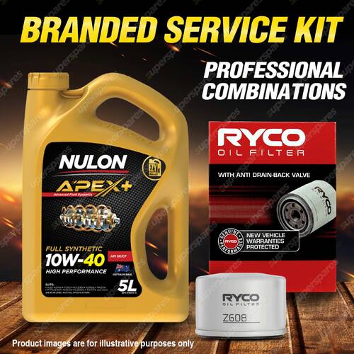 Ryco Oil Filter Nulon 5L APX10W40 Engine Oil Kit for Renault Clio Megane Scenic