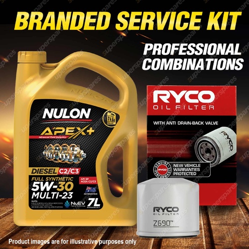 Ryco Oil Filter 7L APX5W30C23 Eng. Oil Service Kit for Honda Civic 9th Gen 4cyl