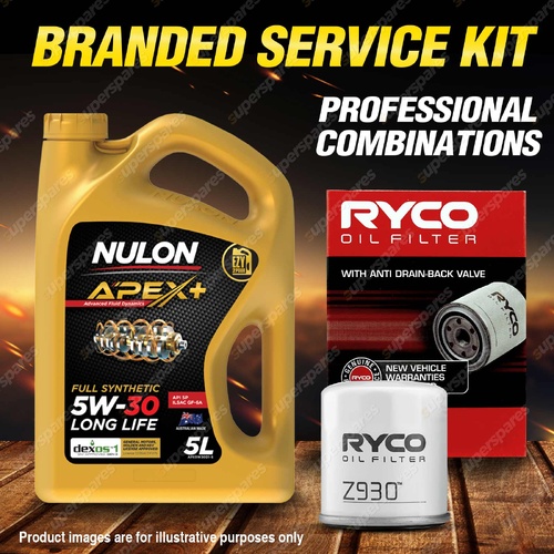 Ryco Oil Filter 5L APX5W30D1 Engine Oil Service Kit for Holden Barina Spark MJ