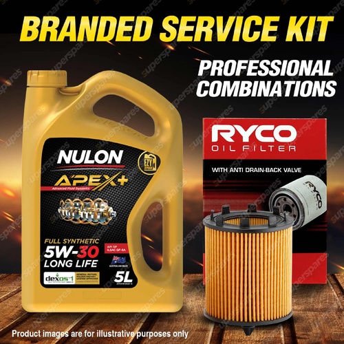 Ryco Oil Filter 5L APX5W30D1 Engine Oil Service for Saab 9-3 2.0T 129kW 110kW