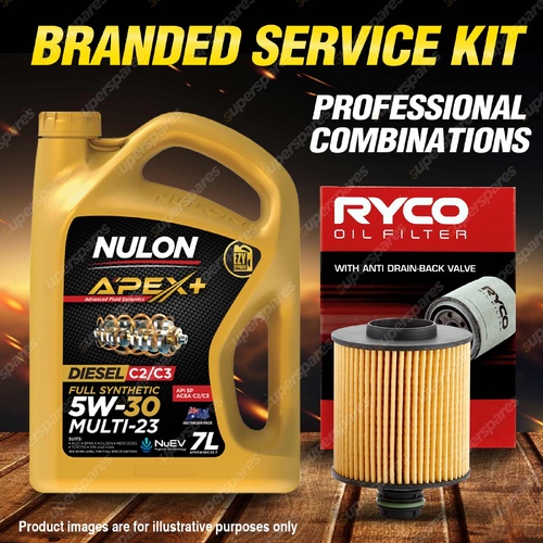 Ryco Oil Filter Nulon 7L APX5W30C23 Engine Oil Kit for Fiat Freemont JF