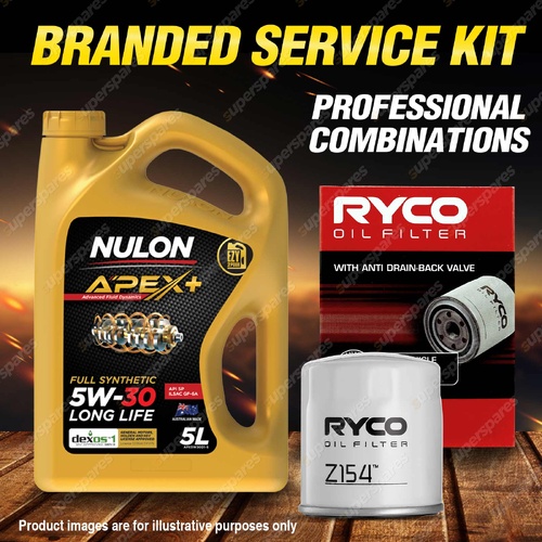 Ryco Oil Filter Nulon 5L APX5W30D1 Engine Oil Kit for Holden Barina TK Viva JF