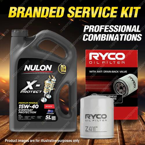 Ryco Oil Filter Nulon 5L PRO15W40 Engine Oil Kit for Proton Exora M21 S16 Satria
