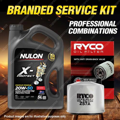 Ryco Oil Filter 5L PRO20W50 Engine Oil Service Kit for Mazda Station Wagon 1200